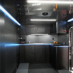 Grey Interior with LED Lighting and Custom Cabinets 